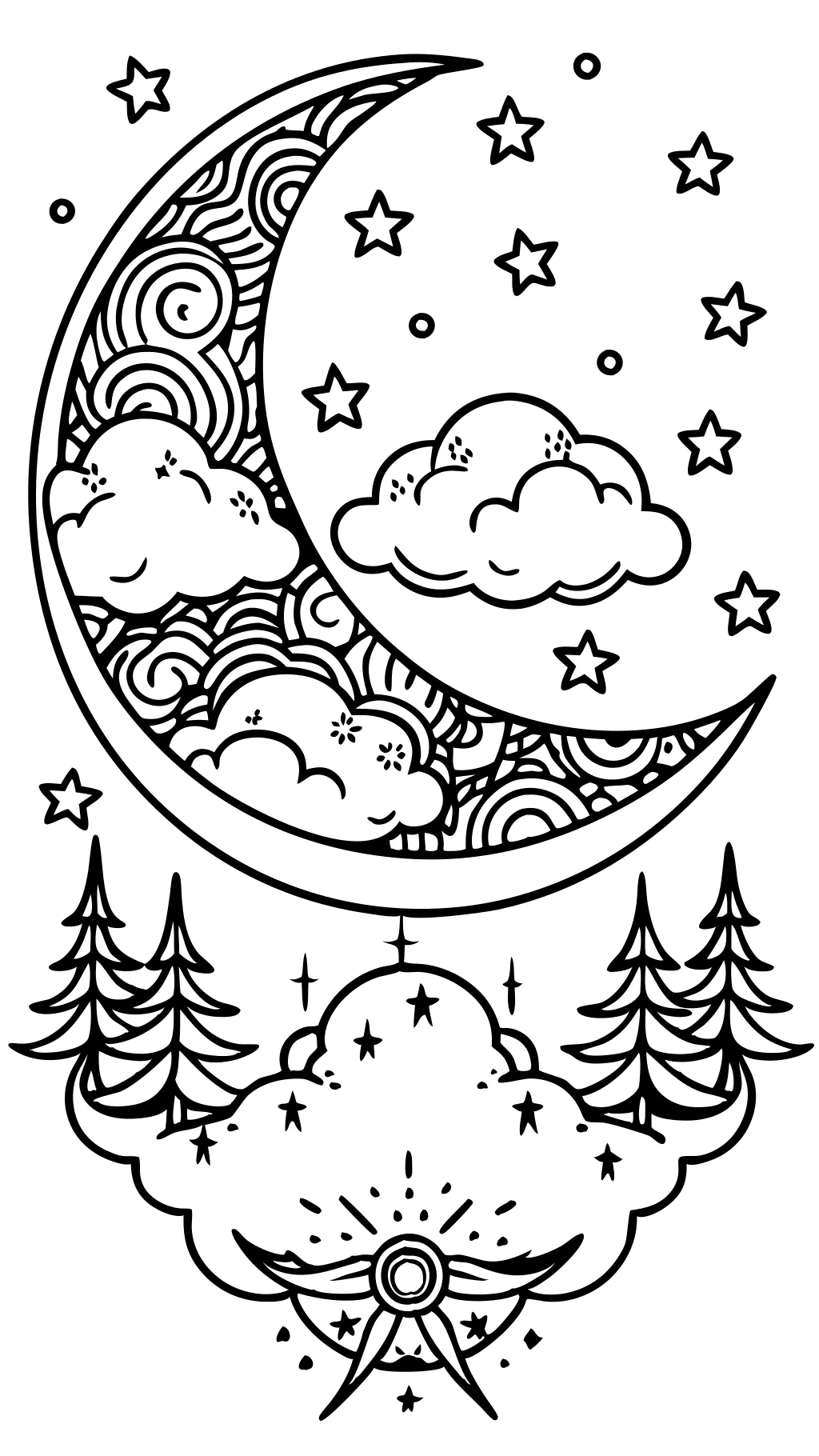 coloring pages of a moon